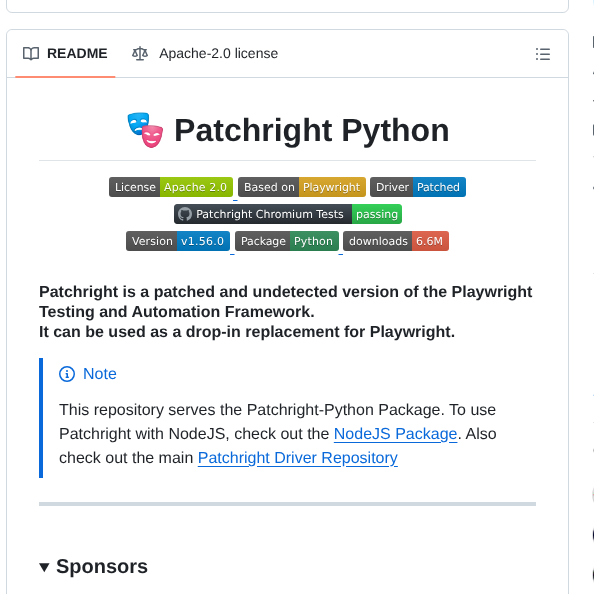 Kaliiiiiiiiii Vinyzu Patchright Python screenshot