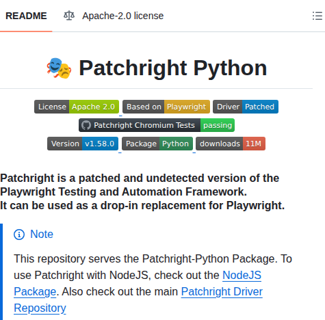 Kaliiiiiiiiii Vinyzu Patchright Python screenshot