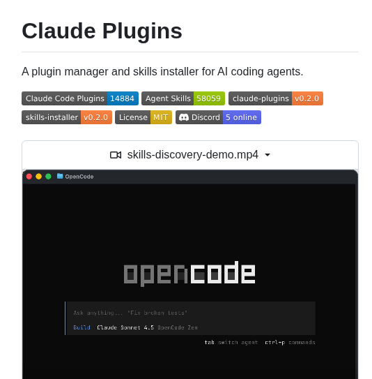 Kamalnrf Claude Plugins screenshot