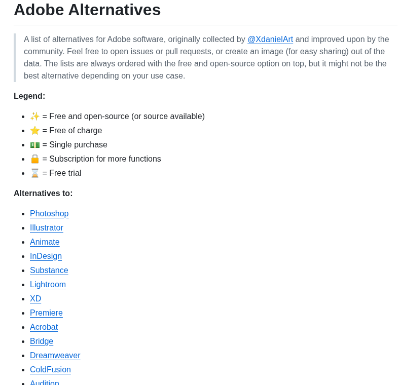 Kenneynl Adobe Alternatives screenshot