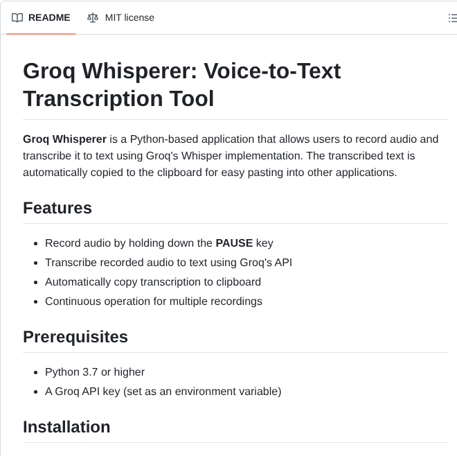 Kennyvaneetvelde Groq_whisperer screenshot