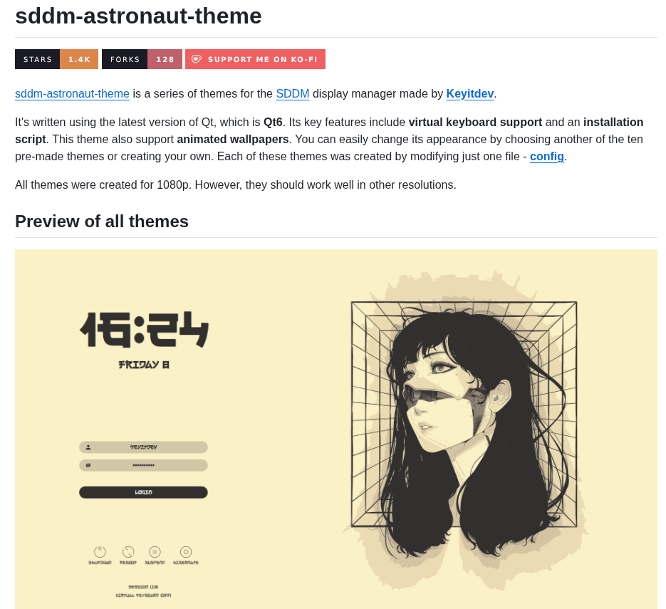 Keyitdev Sddm Astronaut Theme screenshot