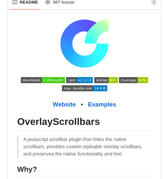 Kingsora Overlayscrollbars screenshot