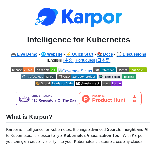 Kusionstack Karpor screenshot