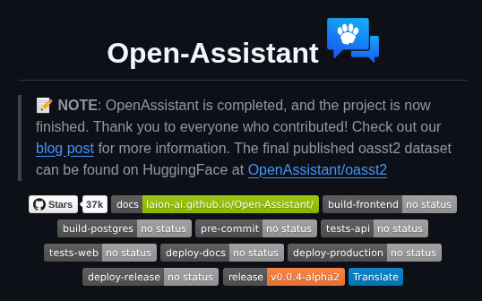 Laion Ai Open Assistant screenshot