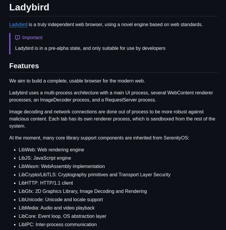 Ladybirdbrowser Ladybird screenshot