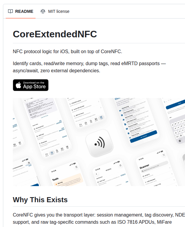 Lakr233 Coreextendednfc screenshot