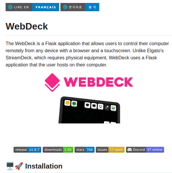 Lenochxd Webdeck screenshot
