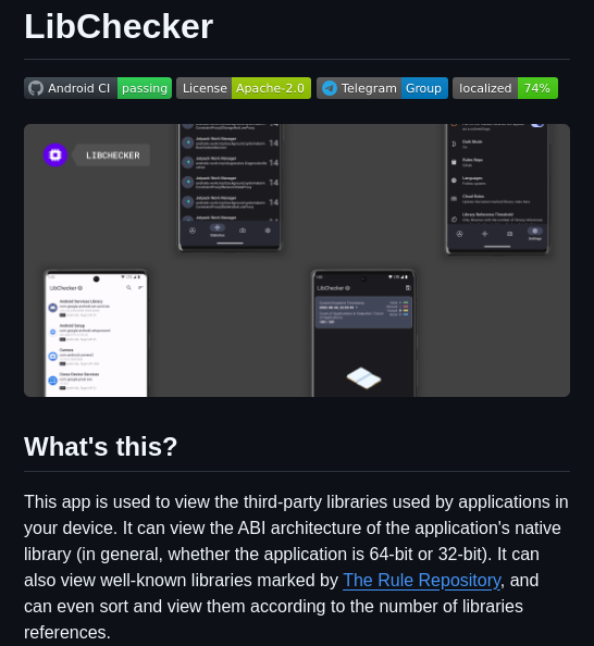 Libchecker Libchecker screenshot