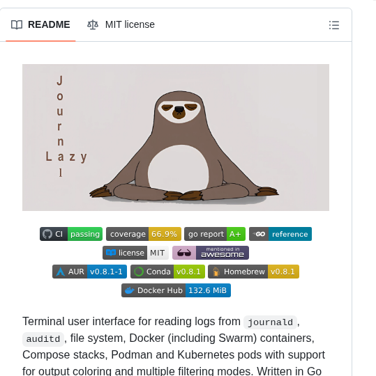 Lifailon Lazyjournal screenshot