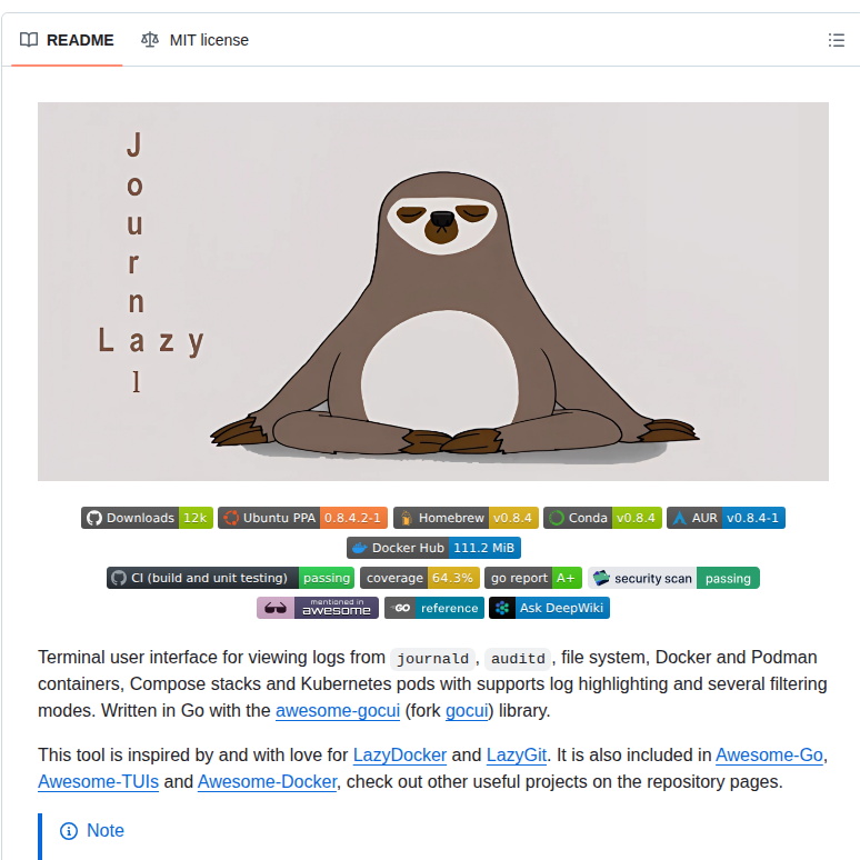 Lifailon Lazyjournal screenshot
