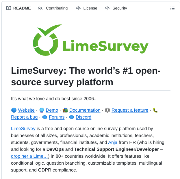Limesurvey Limesurvey screenshot