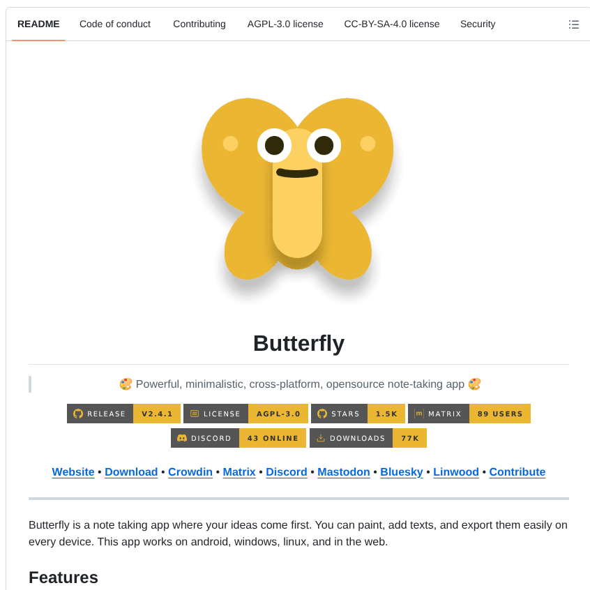 Linwooddev Butterfly screenshot