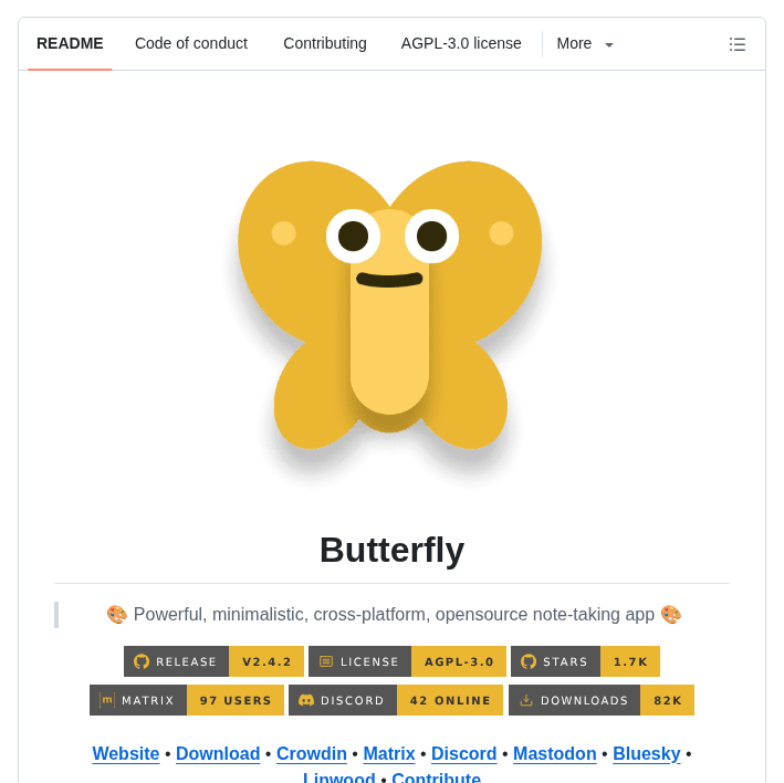 Linwooddev Butterfly screenshot