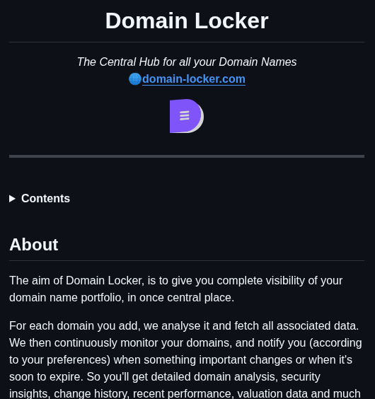 Lissy93 Domain Locker screenshot