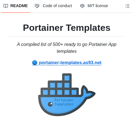 Lissy93 Portainer Templates screenshot