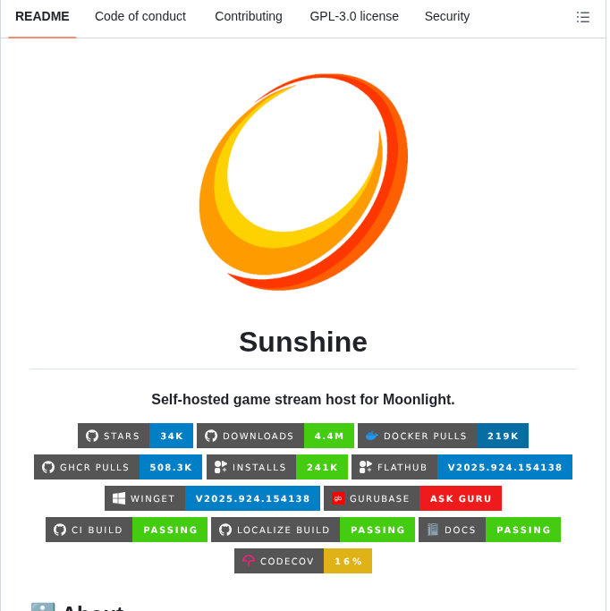 Lizardbyte Sunshine screenshot