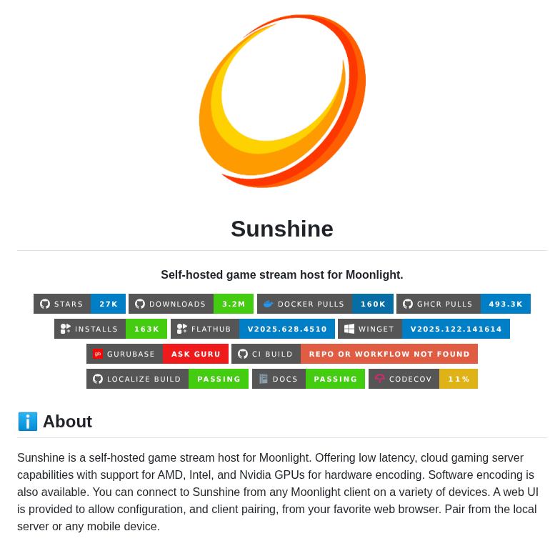 Lizardbyte Sunshine screenshot