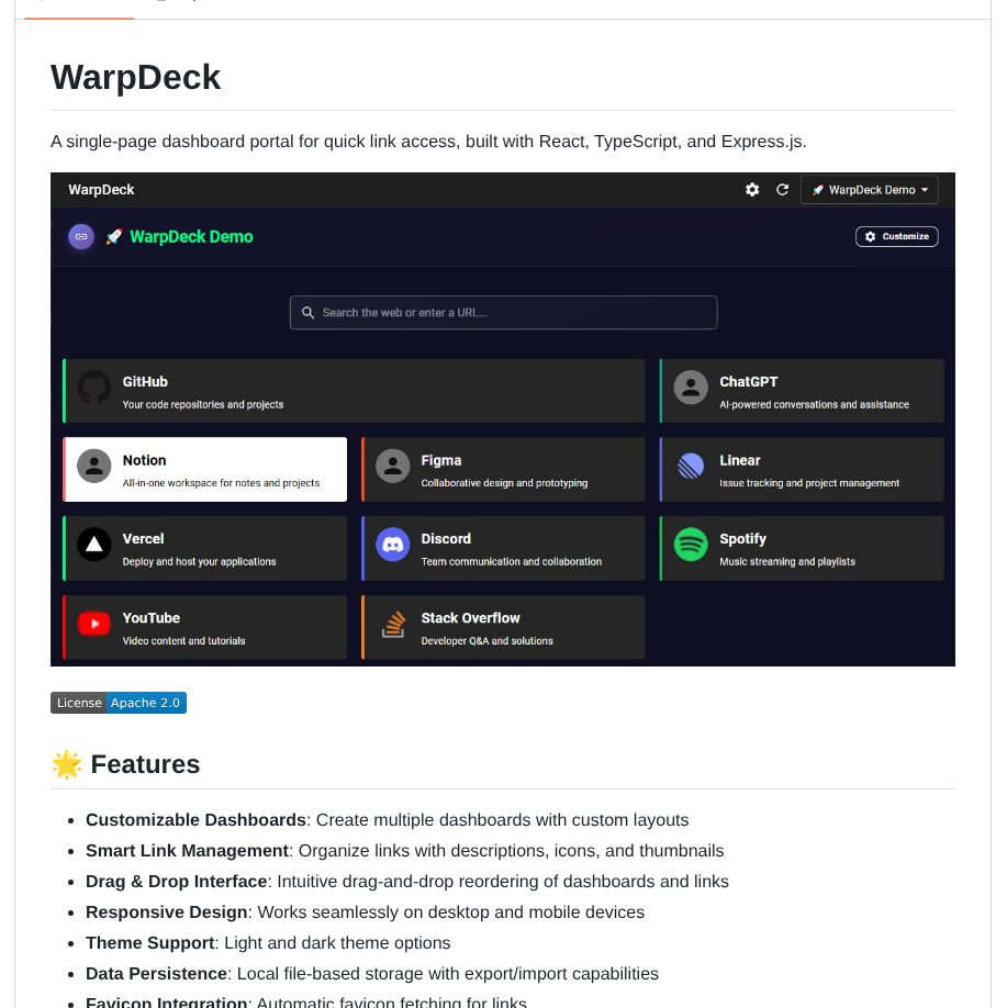 Loganrickert Warpdeck.app screenshot