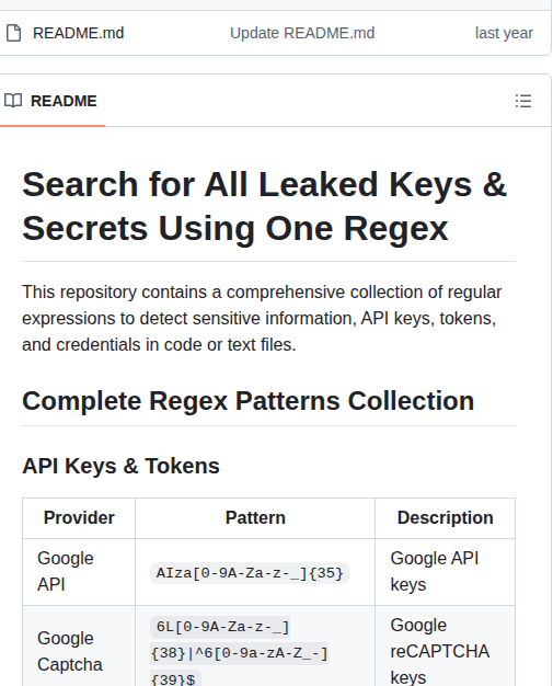 Lu3ky13 Search For All Leaked Keys Secrets Using One Regex screenshot
