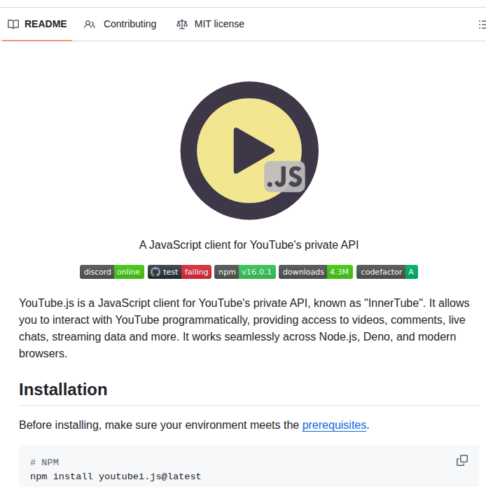 Luanrt Youtube.js screenshot
