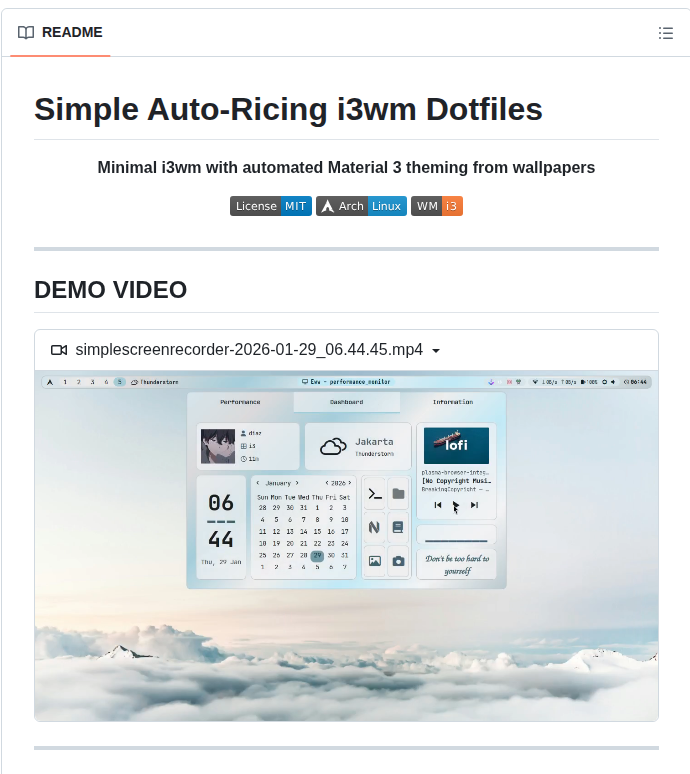 Mdiaznf23 Simple Autoricing I3wm Dotfiles screenshot
