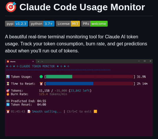 Maciek Roboblog Claude Code Usage Monitor screenshot