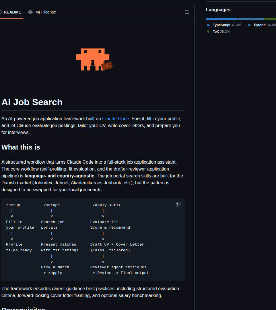 Madslorentzen Ai Job Search screenshot