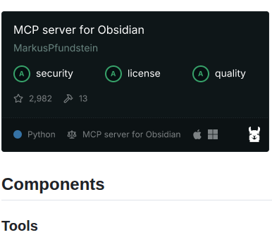 Markuspfundstein Mcp Obsidian screenshot