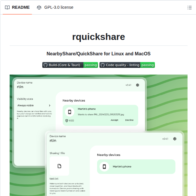 Martichou Rquickshare screenshot