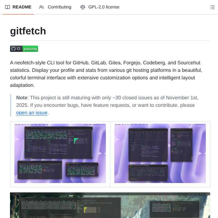 Matars Gitfetch screenshot