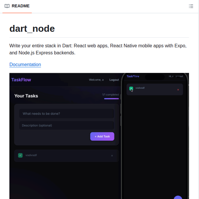 Melbournedeveloper Dart_node screenshot