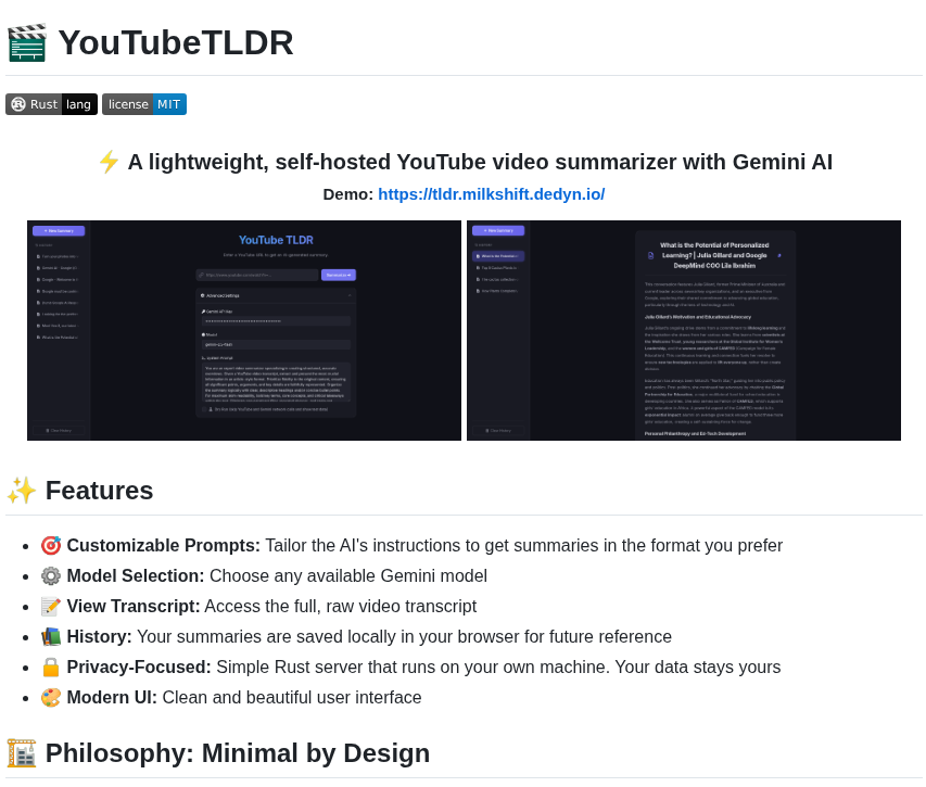 Milkshiift Youtubetldr screenshot
