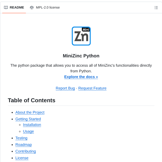Minizinc Minizinc Python screenshot