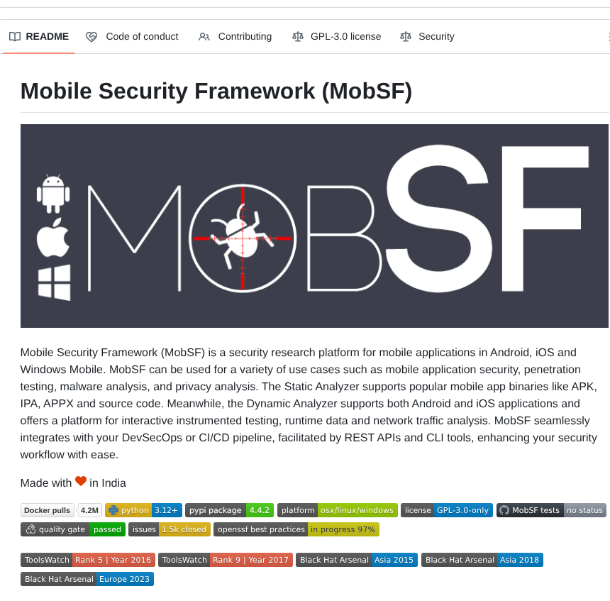 Mobsf Mobile Security Framework Mobsf screenshot