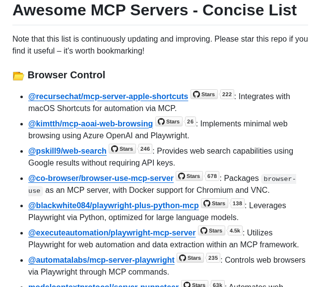 Mobinx Awesome Mcp List screenshot