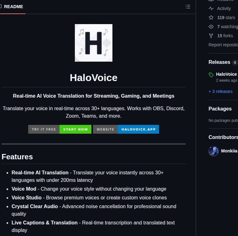 Monkiia Halovoice screenshot