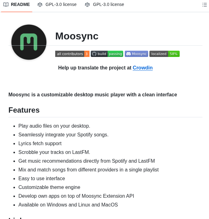 Moosync Moosync screenshot