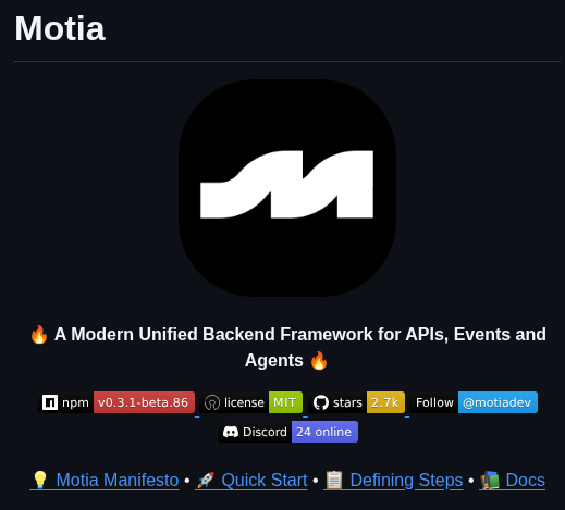 Motiadev Motia screenshot