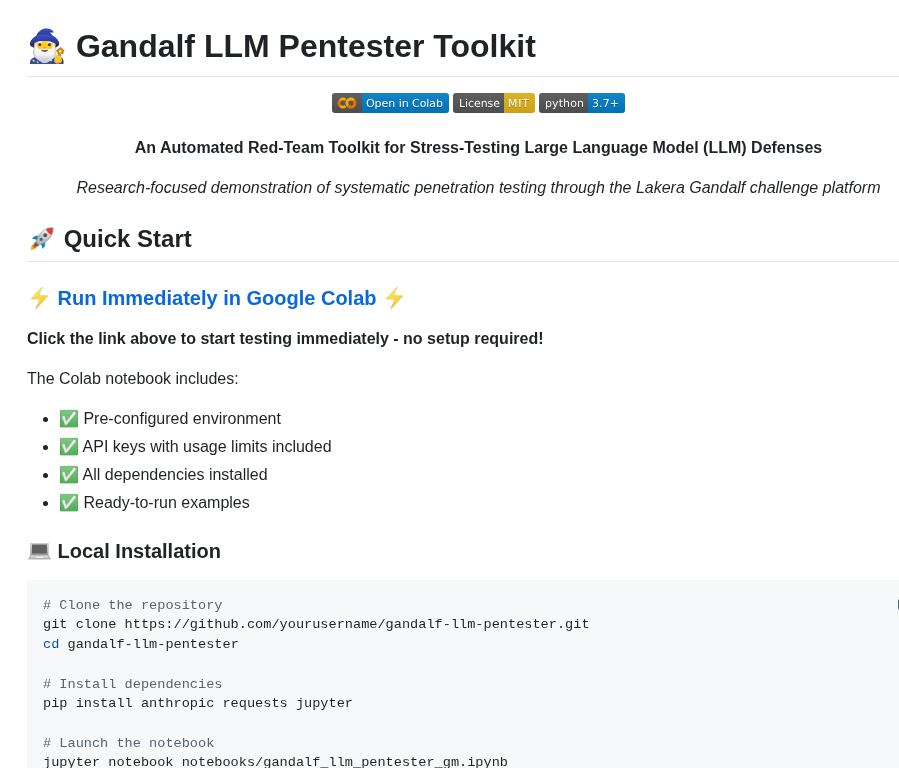Mrmoshkovitz Gandalf Llm Pentester screenshot