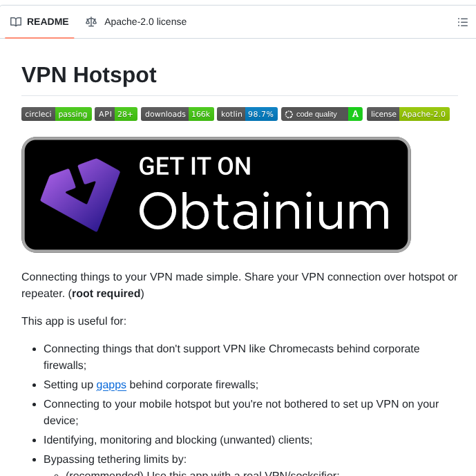 Mygod Vpnhotspot screenshot