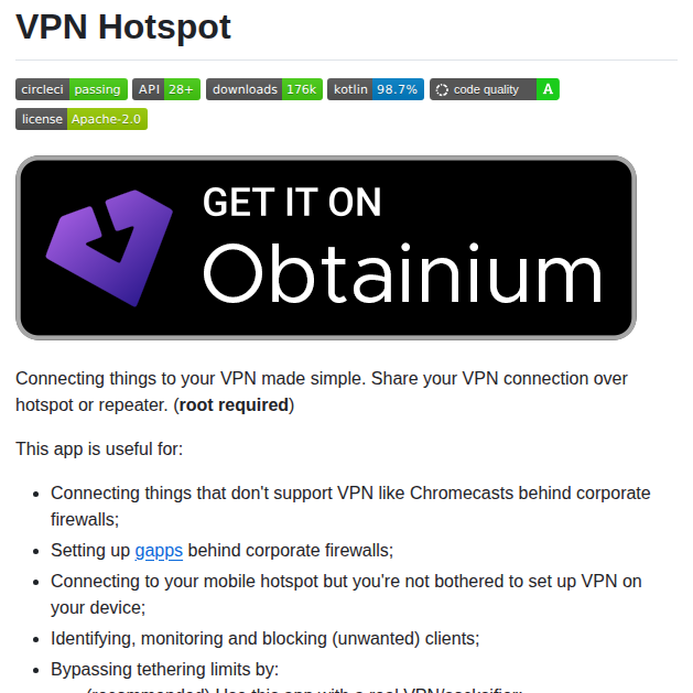 Mygod Vpnhotspot screenshot