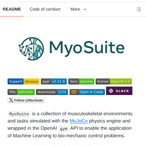 Myohub Myosuite screenshot