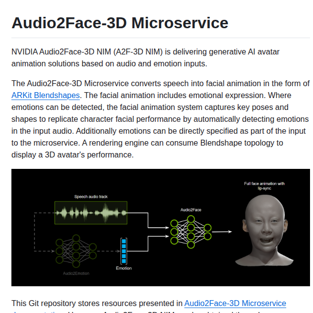 Nvidia Audio2face 3d Samples screenshot