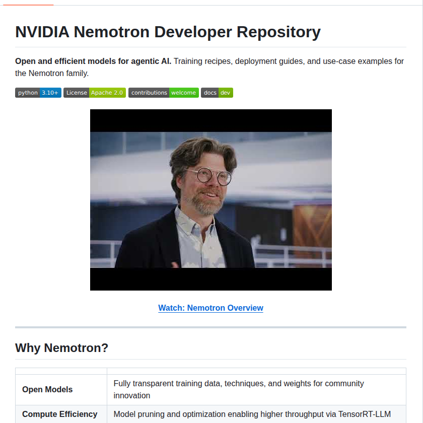 Nvidia Nemo Nemotron screenshot