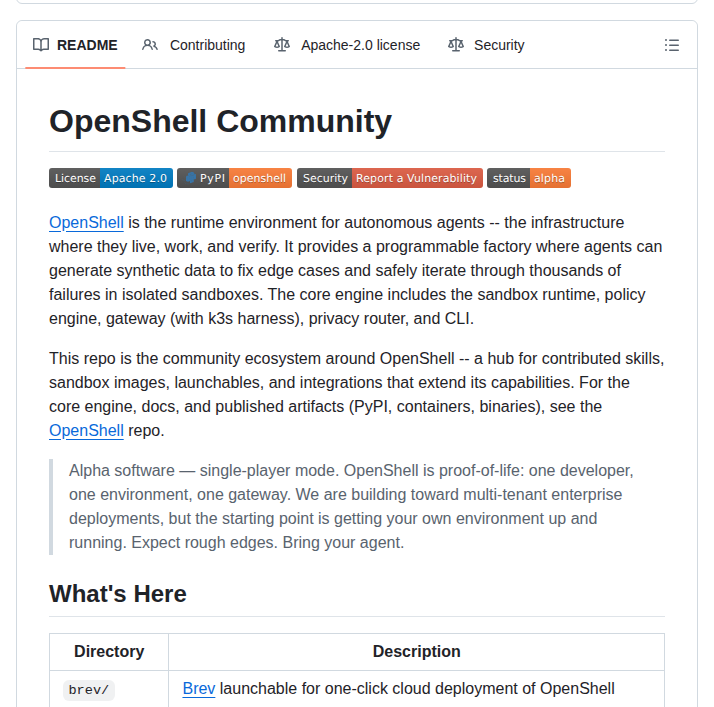 Nvidia Openshell Community screenshot