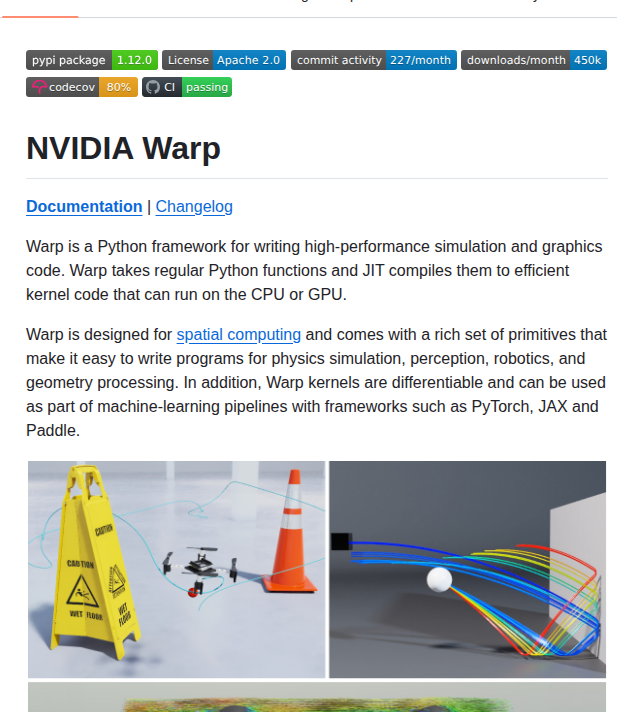 Nvidia Warp screenshot