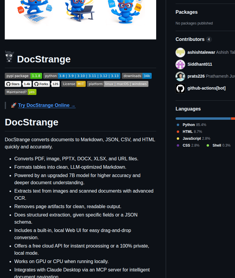 Nanonets Docstrange screenshot