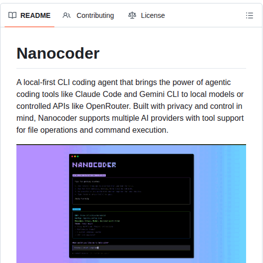 Nano Collective Nanocoder screenshot