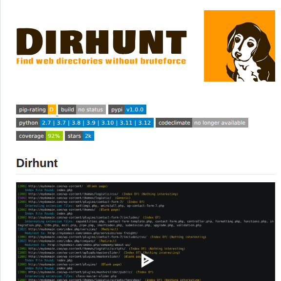 Nekmo Dirhunt screenshot